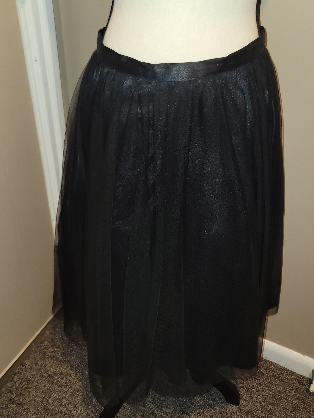 Blu Sage Black Layered Tulle A-Line Skirt